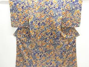 草花模様小紋着物